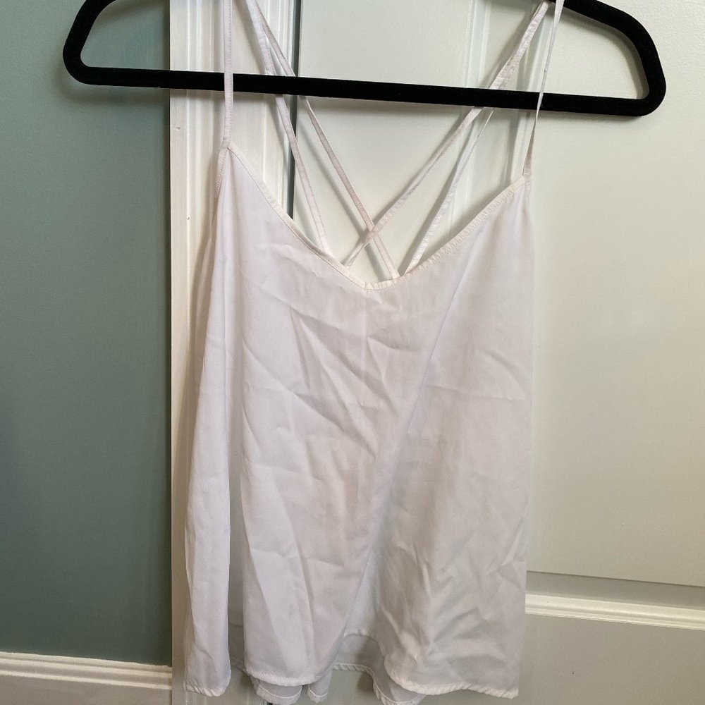 Hollister White Silky Tank Top